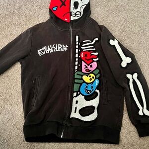 Royal Surge Skeleton Full Zip Hoodie – Colorful Graphic Streetwear Sweatshirt